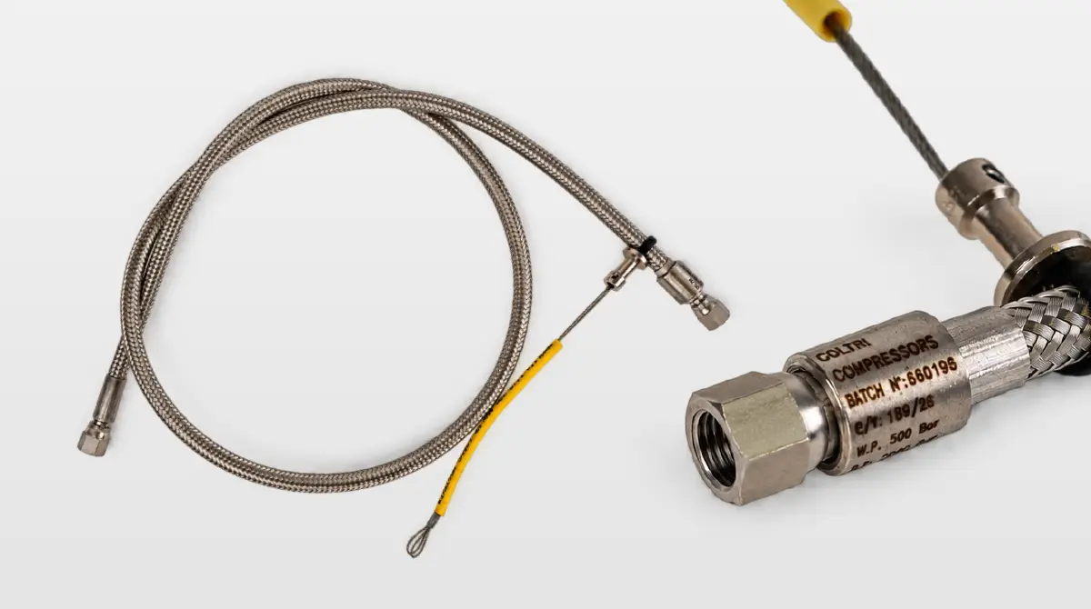 Stainless steel braided hose is standard on the Heavy Duty Line